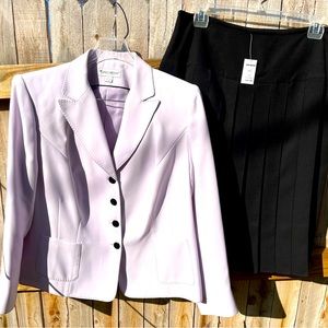 John Meyer Lilac & Black pleated skirt Suit